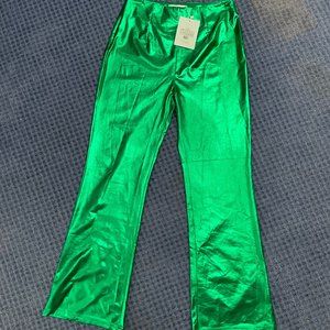 Green metallic pants from Hosbjerg.